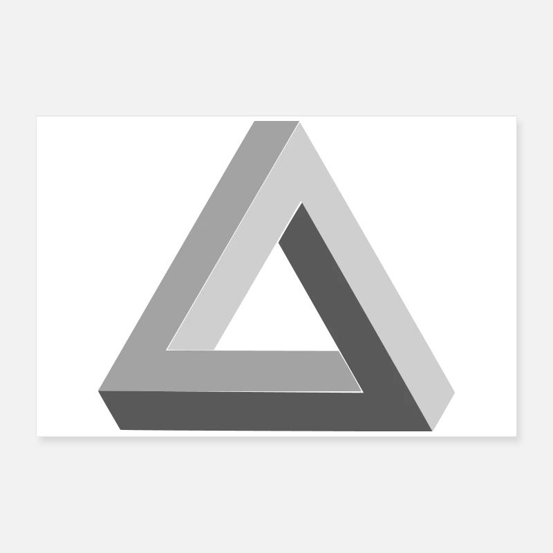Penrose Triangle Escher Poster 24" x 16" (60x40 cm)
