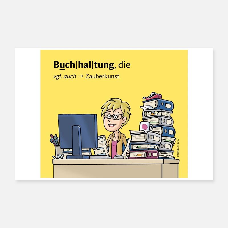 Buchhalterin, Comicfigur Poster 60x40 cm
