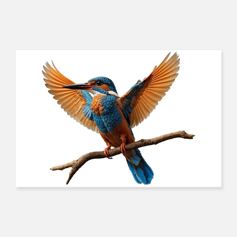 Lebhafter Eisvogel im Flug Poster 60x40 cm