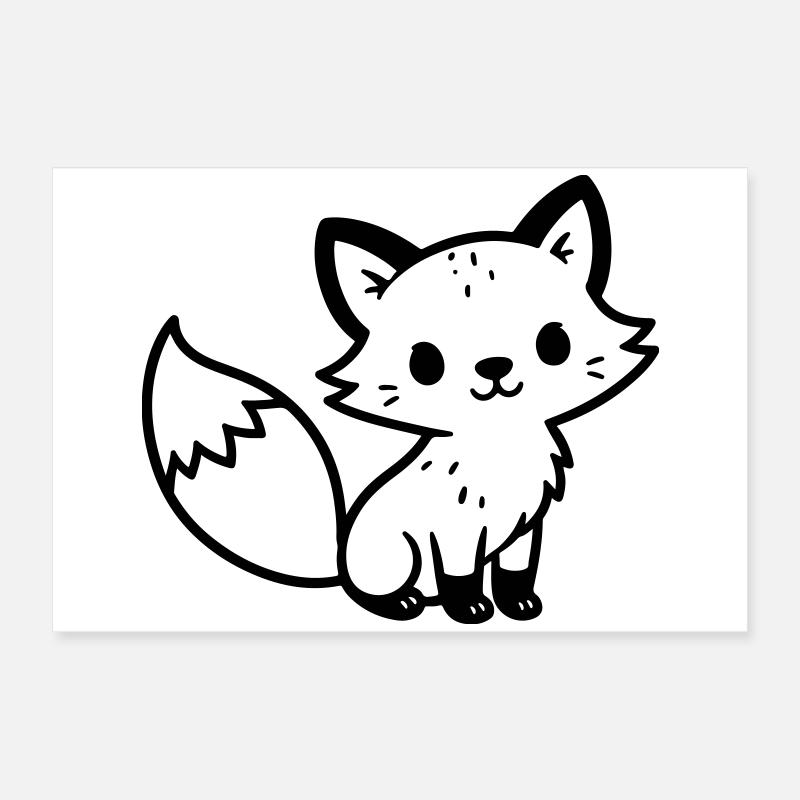 renard mignon Poster 60 x 40 cm