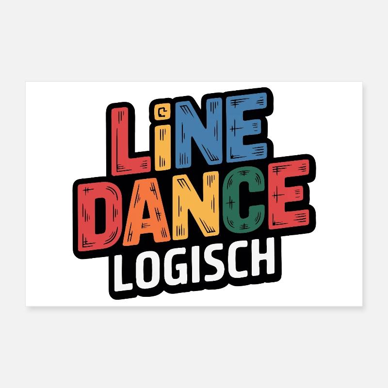 LineDance Logique Coloré Poster 60 x 40 cm