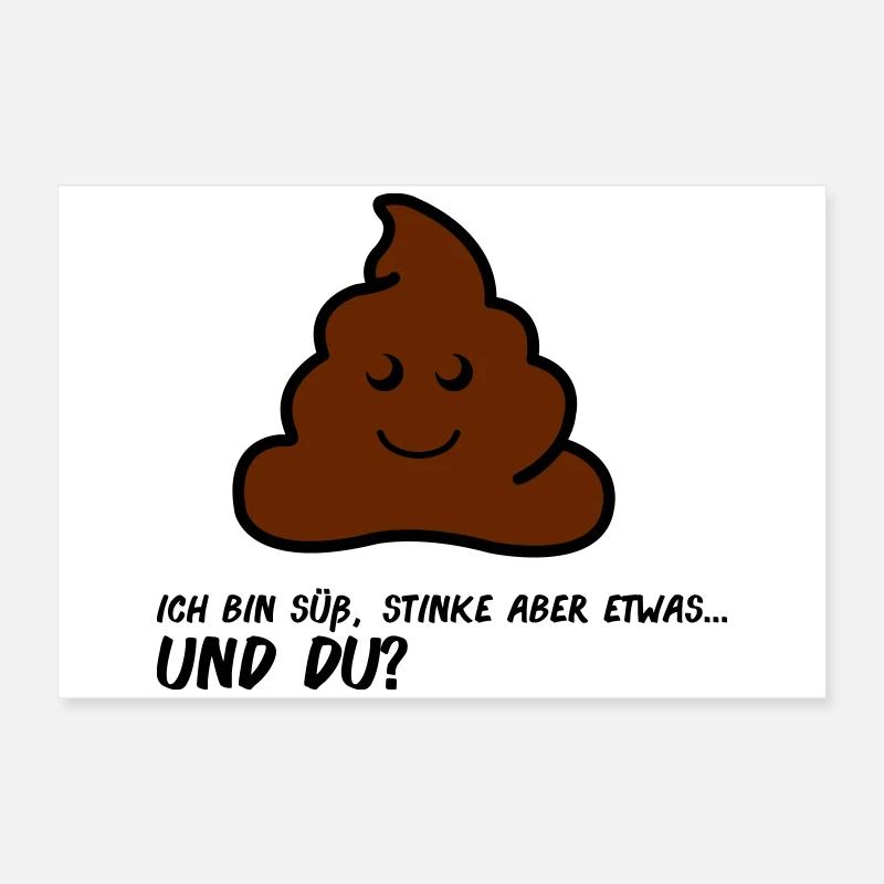 Freundliches Poo AA Comic Gesicht Poster 60x40 cm