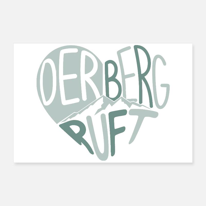 Der Berg ruft Herzdesign Poster 60x40 cm