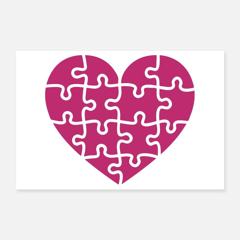 puzzle herz Poster 60x40 cm