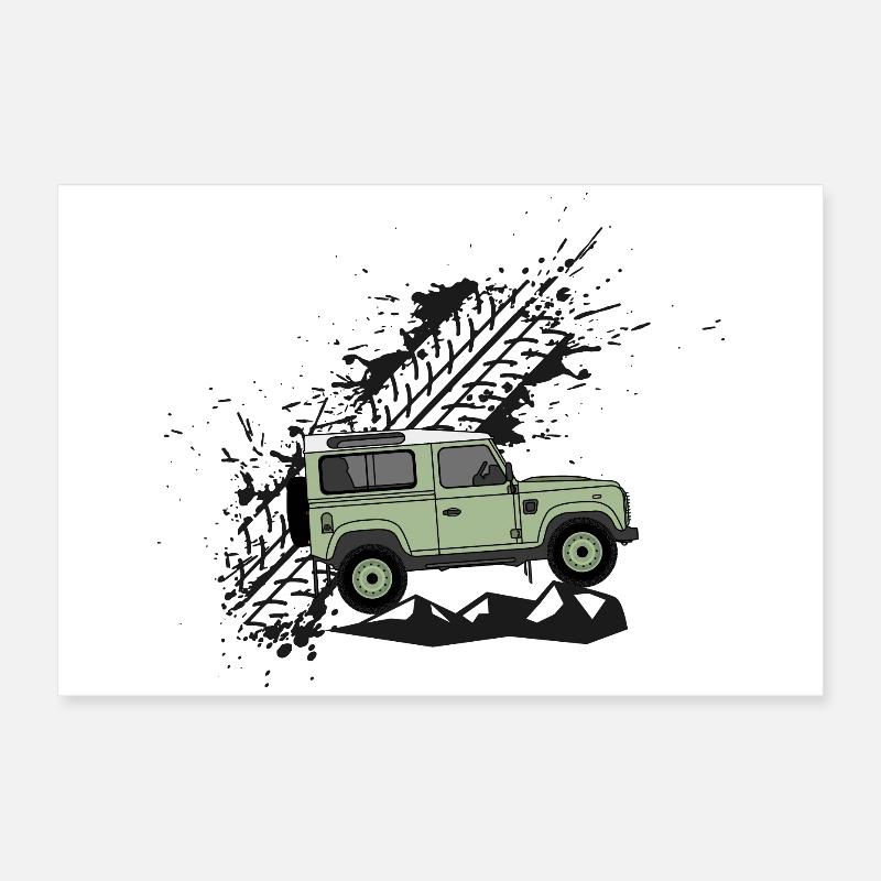 Defender 90 Splash Poster 60x40 cm