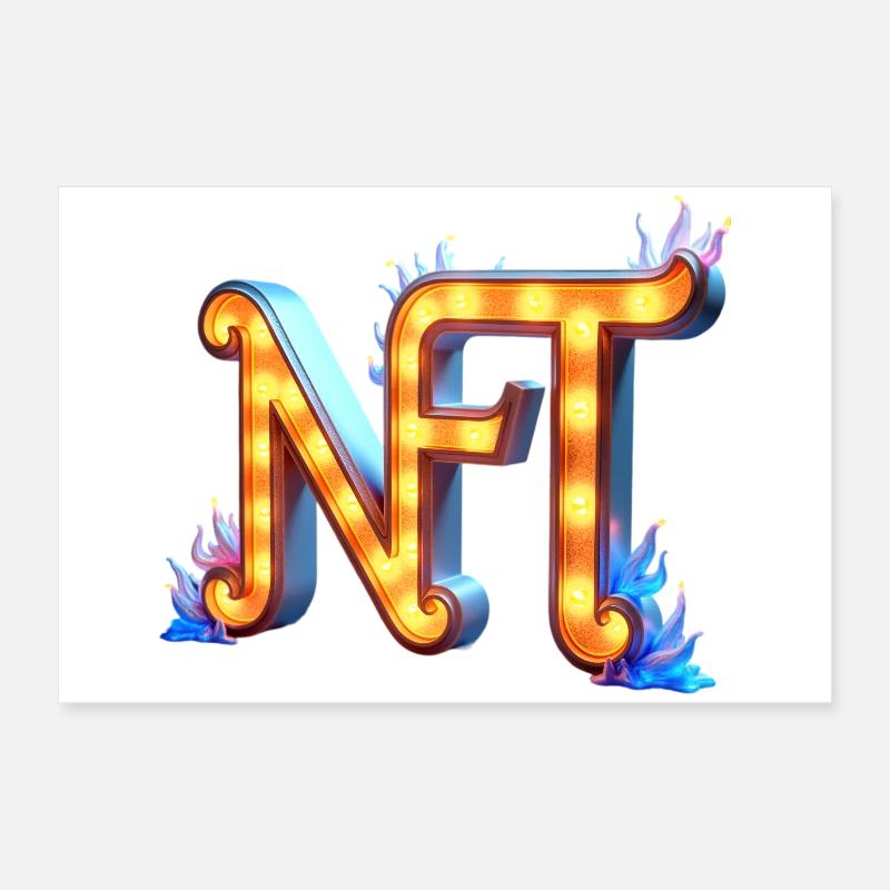 NFT in Lichtern – Leuchtendes Schilderdesign Poster 60x40 cm