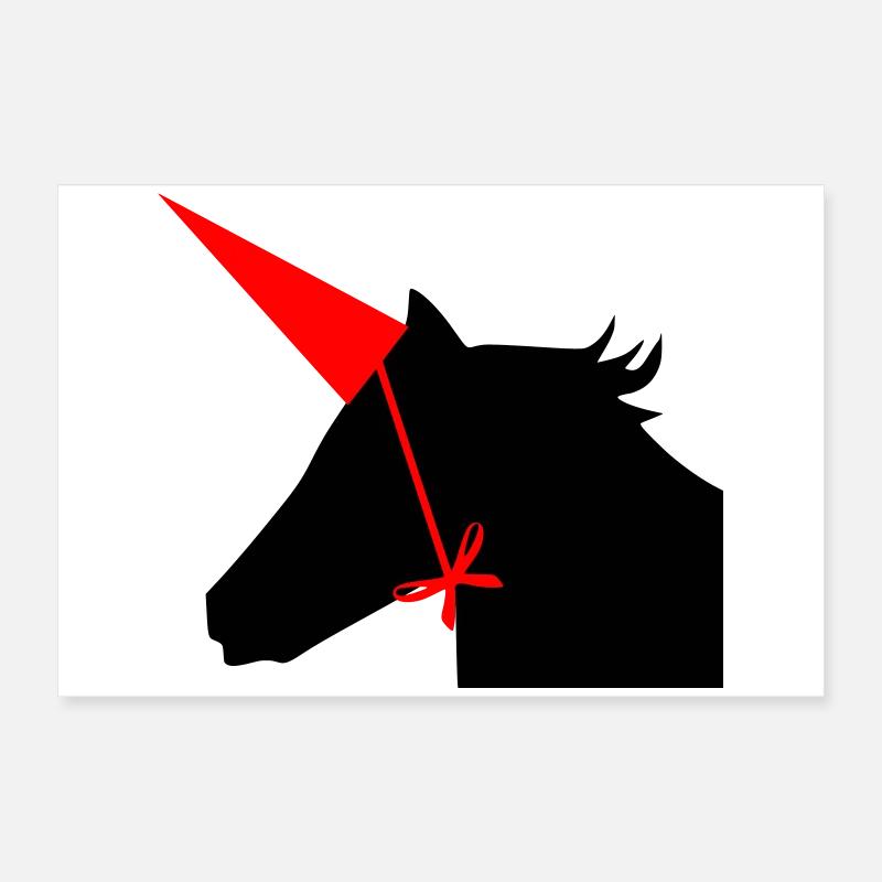 Unicorn hat Poster 24" x 16" (60x40 cm)