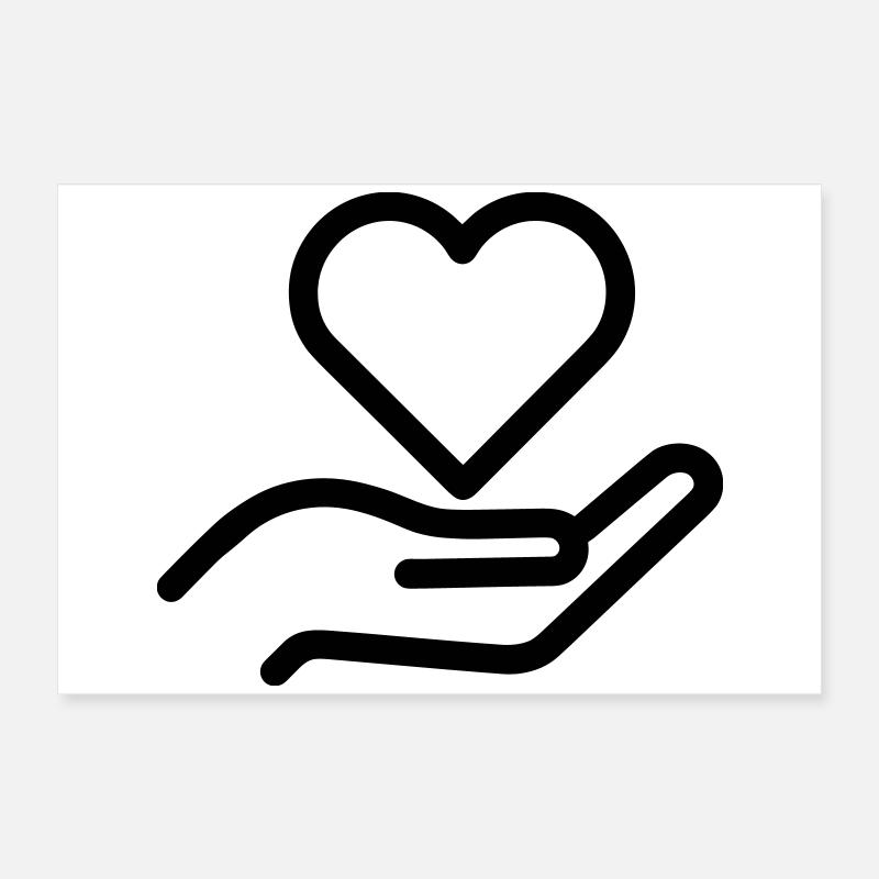 Hand Herz Poster 60x40 cm