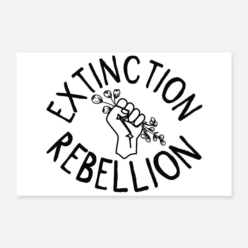 Extinction Rebellion Poing avec Bud Poster 60 x 40 cm