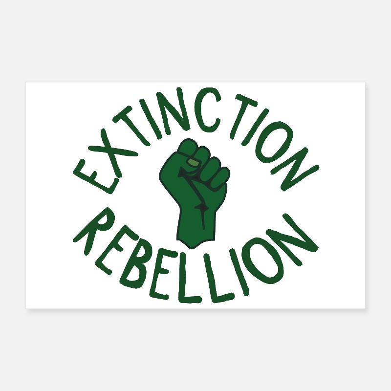 Extinction Rebellion Faust vert Poster 60 x 40 cm