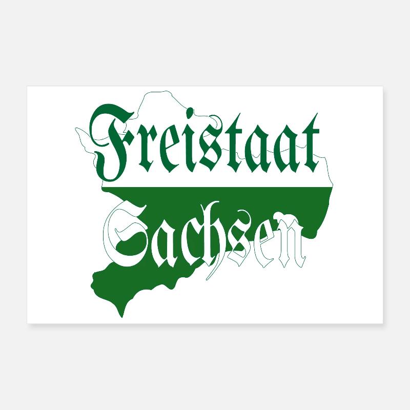 État libre de Saxe vert blanc Poster 60 x 40 cm