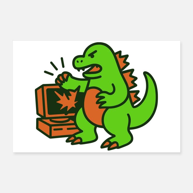 Dragon vs Computer Poster 60x40 cm