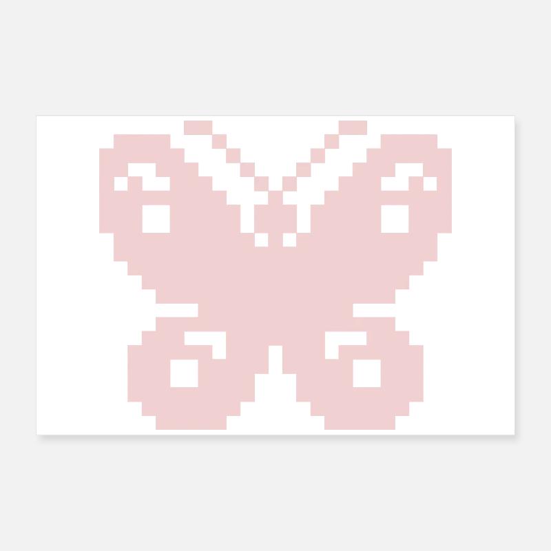 Papillon Pixel Rose Poster 60 x 40 cm