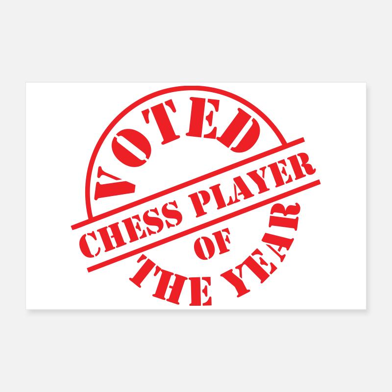 Joueur d'Échecs de l'Année Stamp Poster 60 x 40 cm