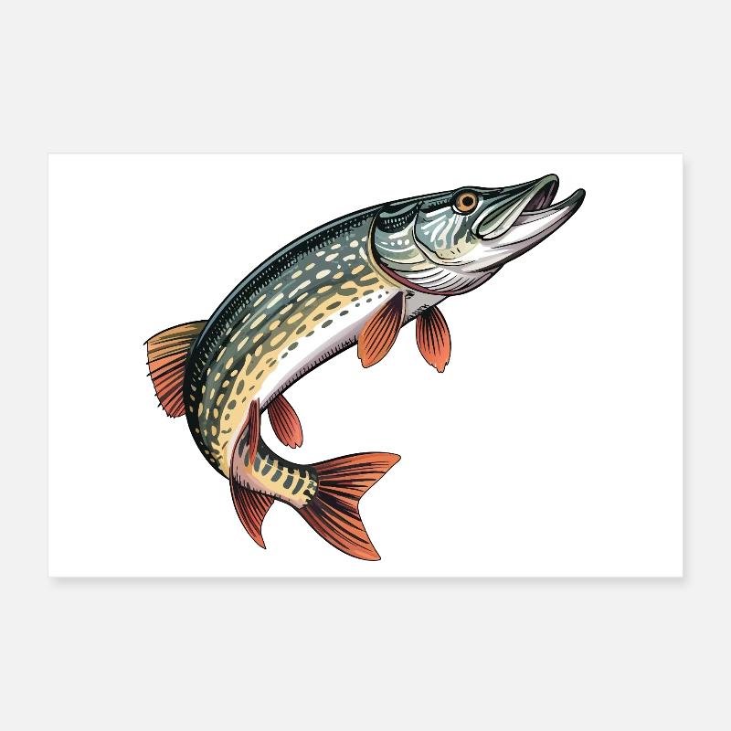 Farbiger Hechtdruck Poster 60x40 cm