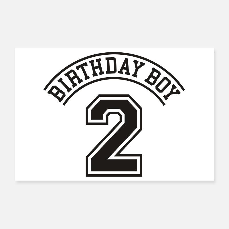 Garçon d'anniversaire deux années Poster 60 x 40 cm