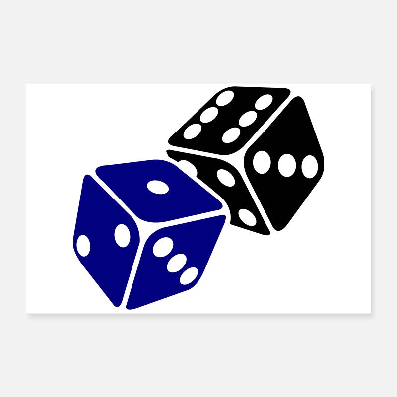 Blue Cube Minimal Design Poster 60 x 40 cm