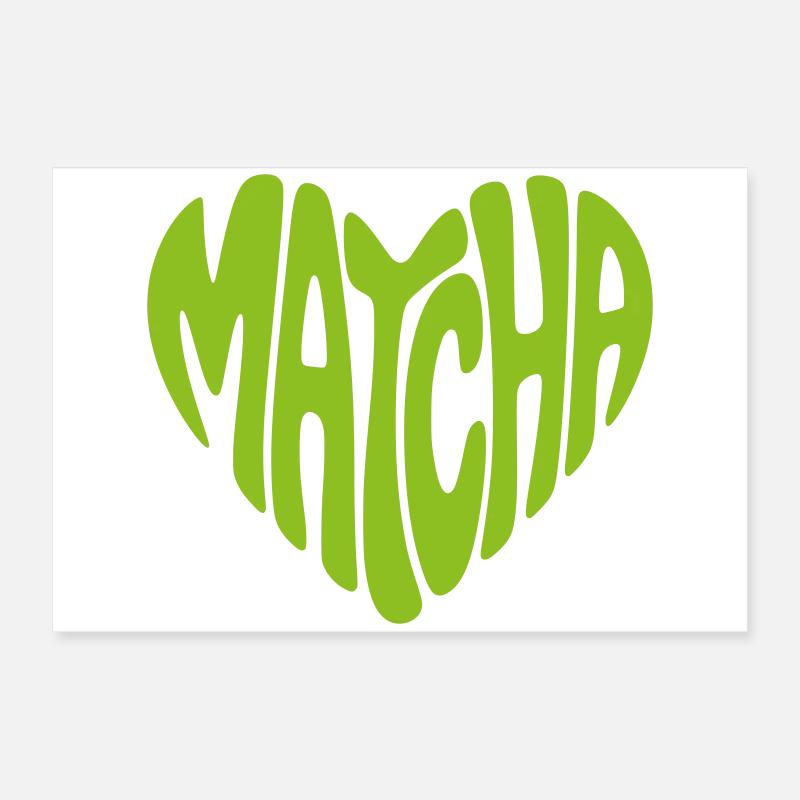 Matcha Herz Form Poster 60x40 cm