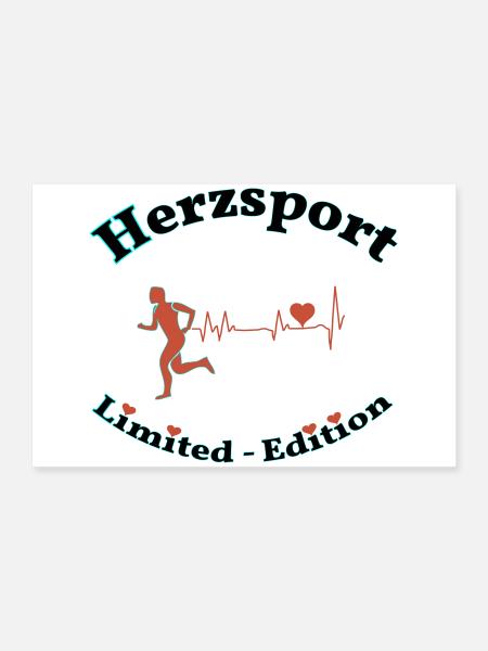 Herzsport - Poster 60x40 cm - Weiß - Vorne