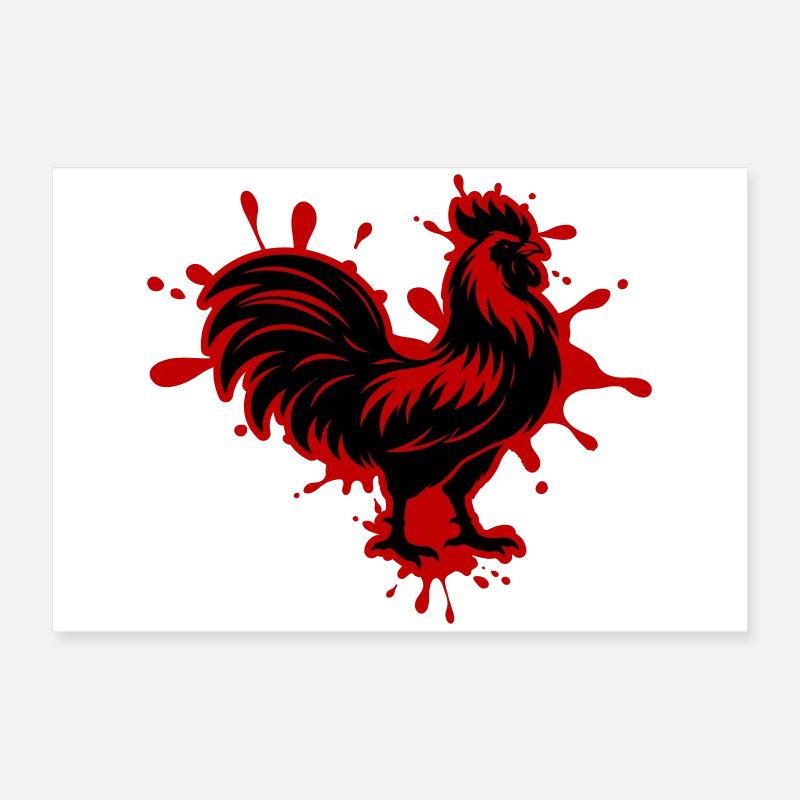 Hahn Klecks Poster 60x40 cm