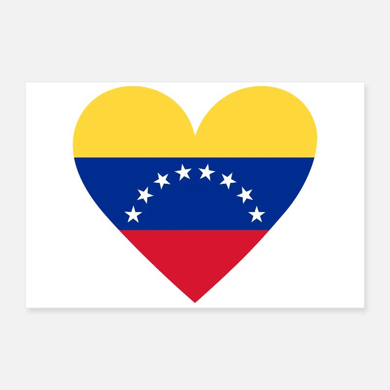 Conception du drapeau du cœur du Venezuela Poster 60 x 40 cm