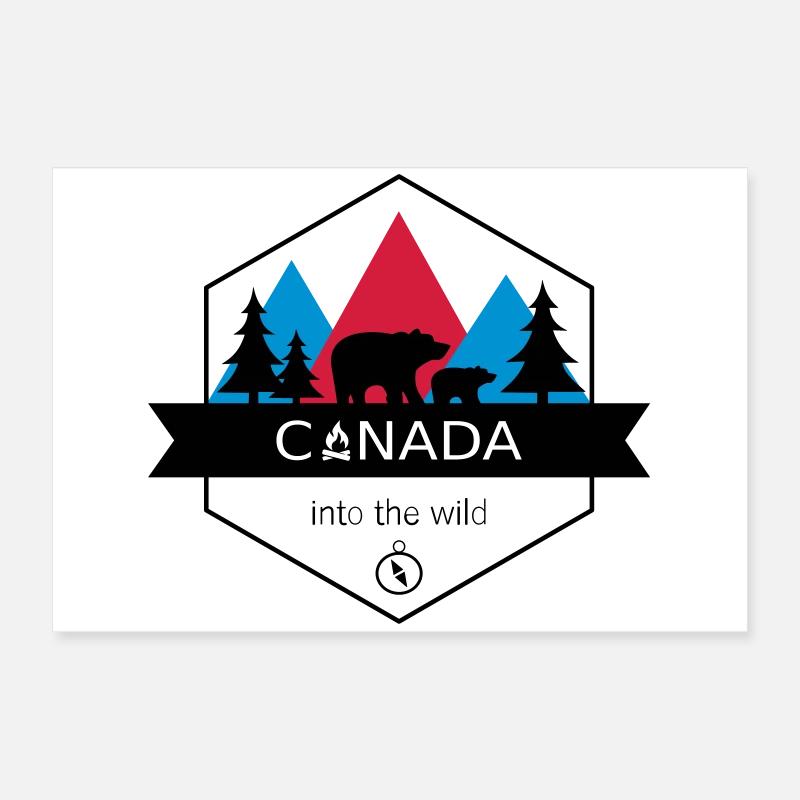 Canada Into the Wild with Bears and Forest Poster 24" x 16" (60x40 cm)