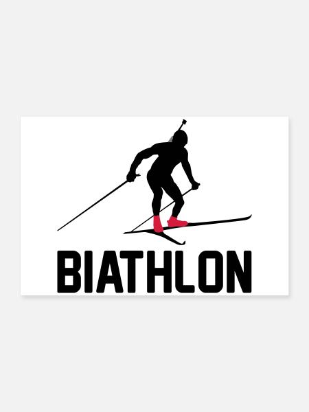 Biathlon - Poster 60 x 40 cm - blanc - Devant