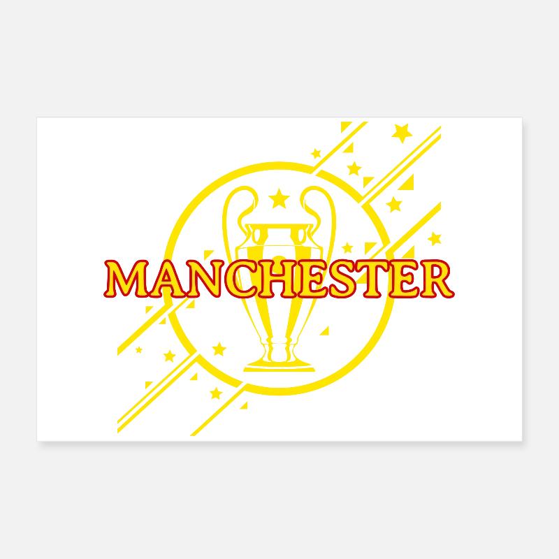 Manchester Yellow Poster 24" x 16" (60x40 cm)
