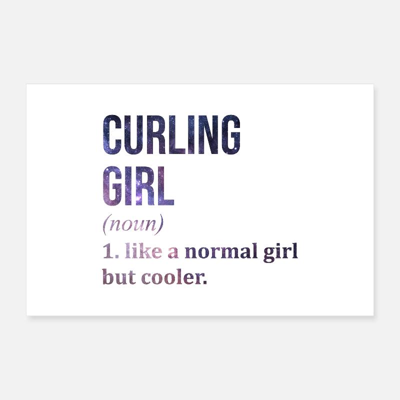 Curling Curling Curling Poster 24" x 16" (60x40 cm)