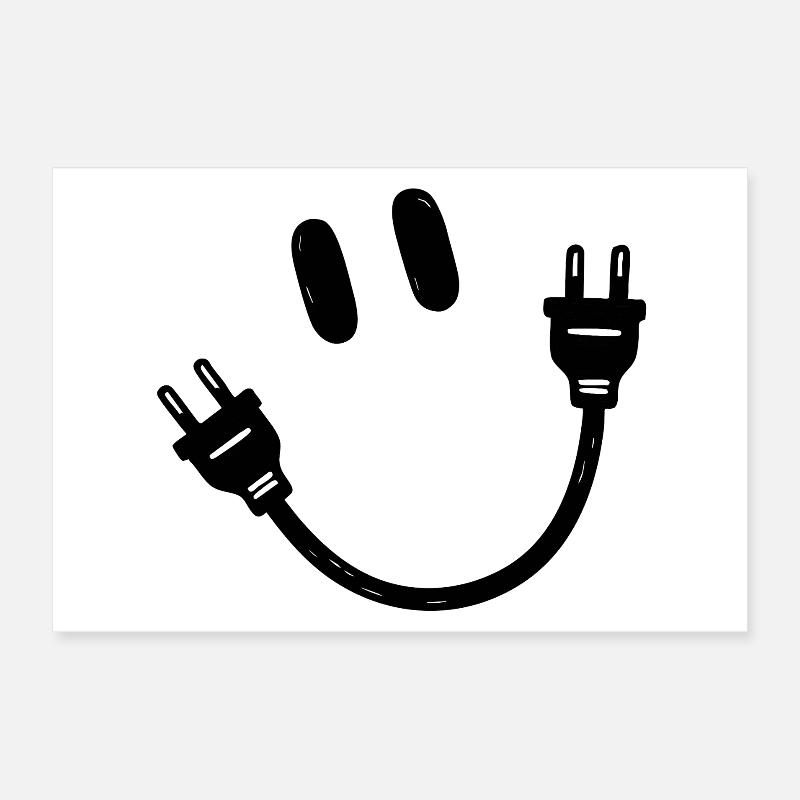 Elektriker Elektrotechniker Schuko Stecker lustig Poster 60x40 cm