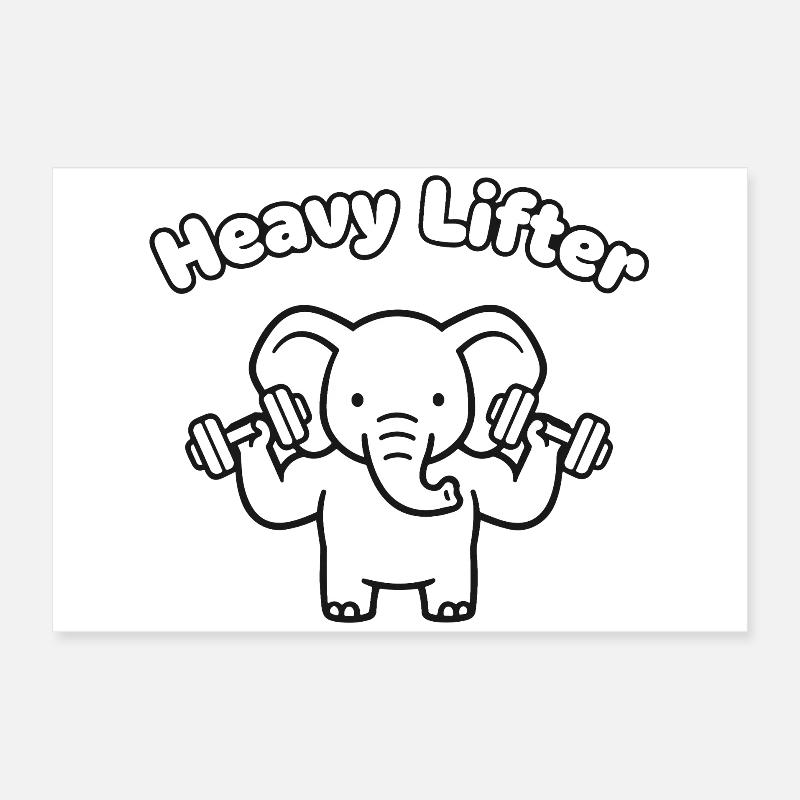 Heavy Lifter Elefant Poster 60x40 cm