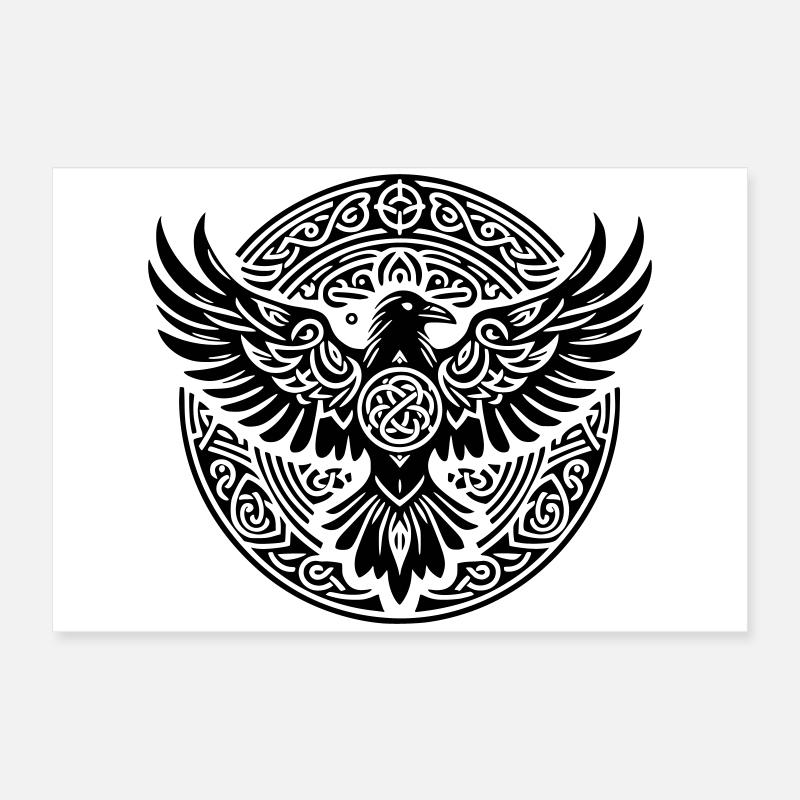 Corbeau triskel - Silence noir Poster 60 x 40 cm