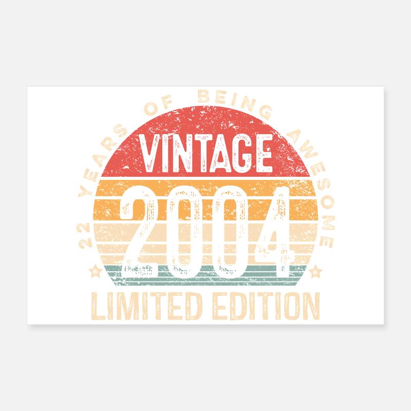 Vintage Est 2004 édition limitée 22e anniversaire Poster 60 x 40 cm