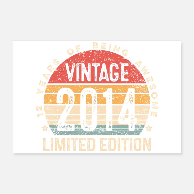 Édition limitée Vintage 2014 12e anniversaire 12 ans Poster 60 x 40 cm