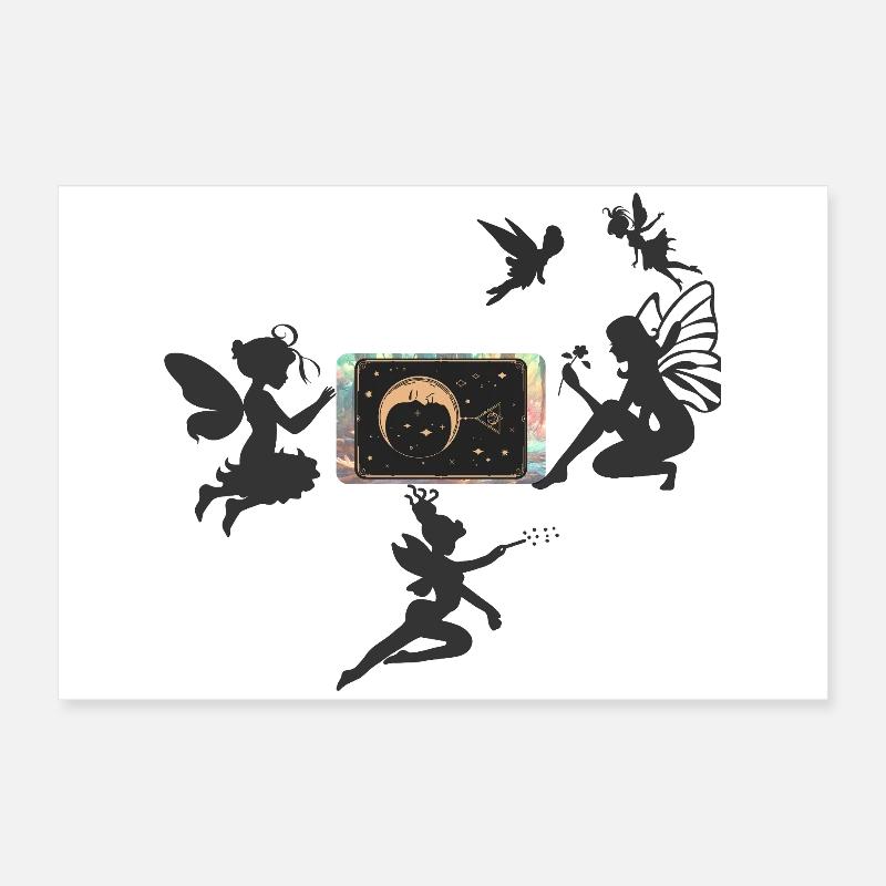 Crescent Moon with Stars Poster 24" x 16" (60x40 cm)