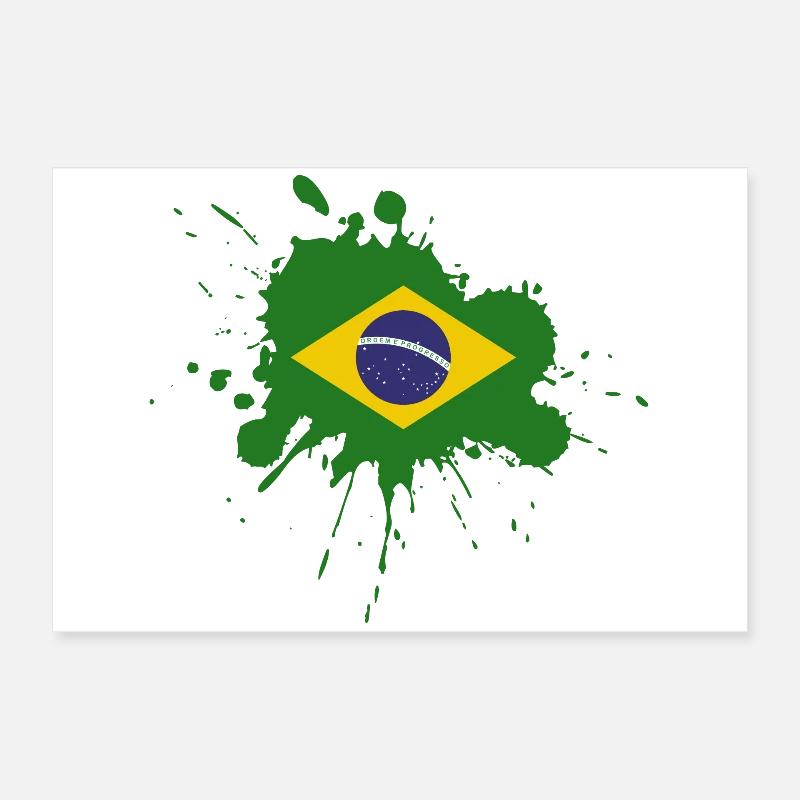 Conception de spot de drapeau du Brésil Poster 60 x 40 cm