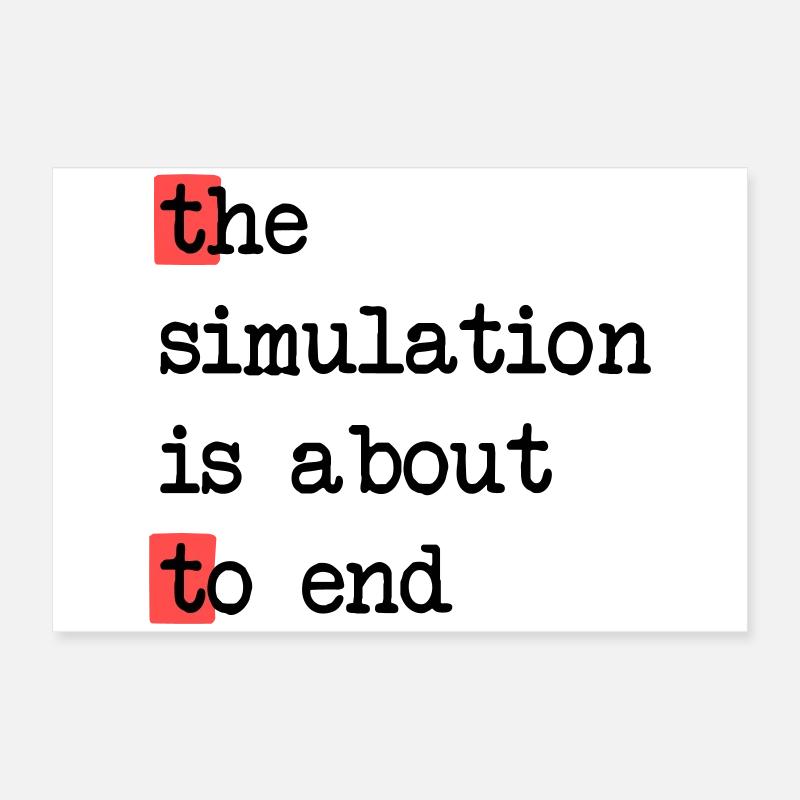 La fin de la simulation, Sci-Fi Matrix Humour Chemise Poster 60 x 40 cm