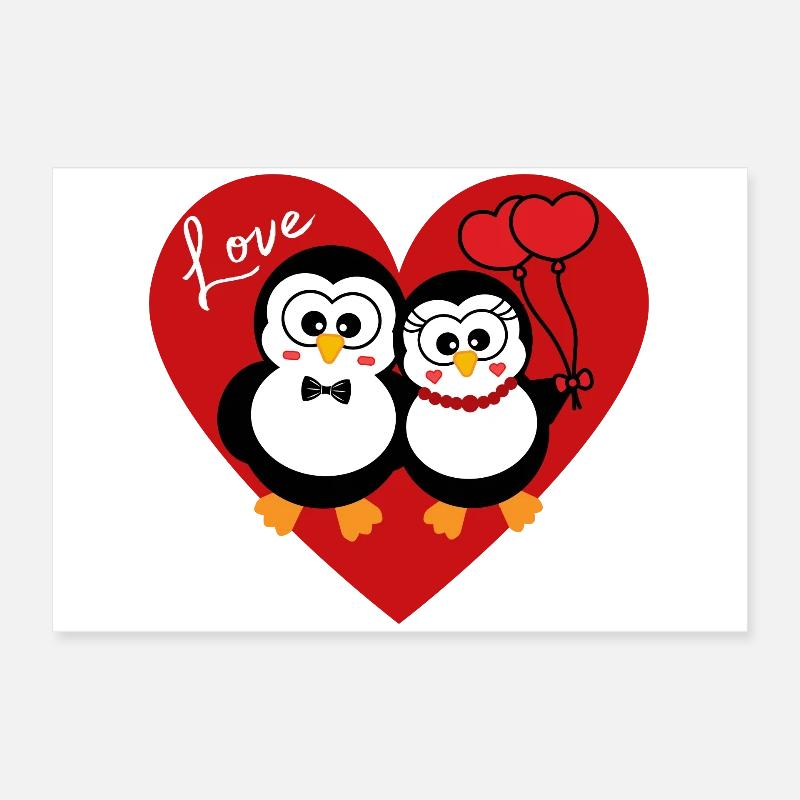 PINGOUIN LOVE Poster 60 x 40 cm