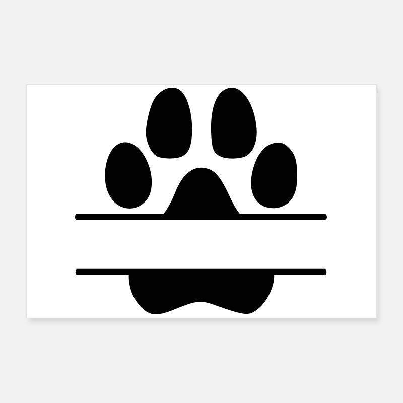 Dog Paws Name Tag Poster 24" x 16" (60x40 cm)