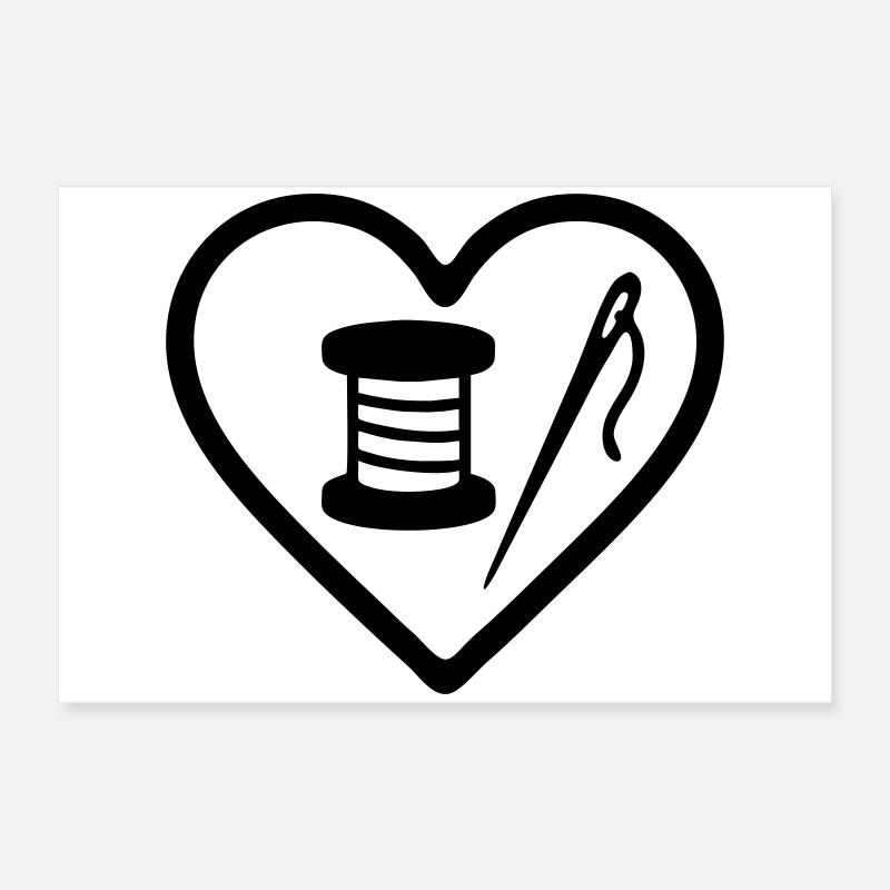 Heart + Sewing – Passion Sewing Poster 24" x 16" (60x40 cm)