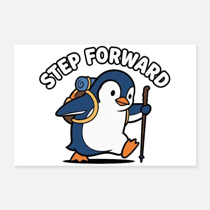 Forward Step Penguin Poster 24" x 16" (60x40 cm)