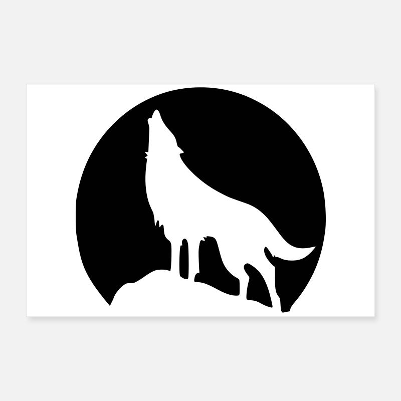 Wolf - Mond Poster 60x40 cm