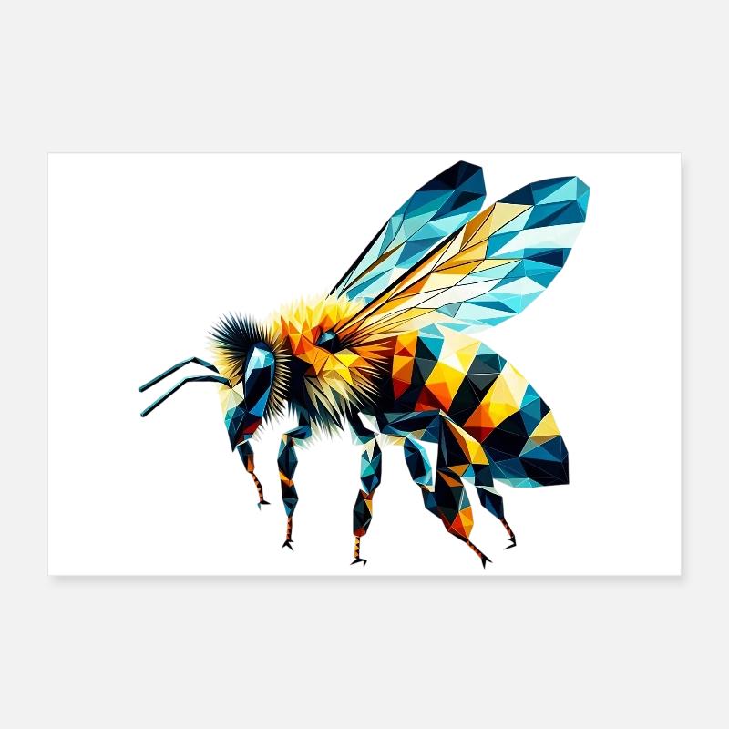 Abeille polygonale Poster 60 x 40 cm