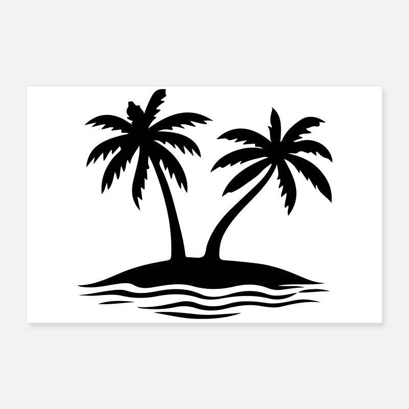 Île de la plage Palm Trees Poster 60 x 40 cm