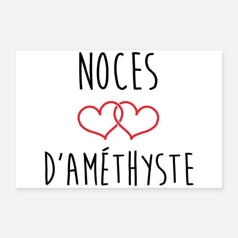 Noces d’améthyste 48 ans de mariage Poster 60 x 40 cm