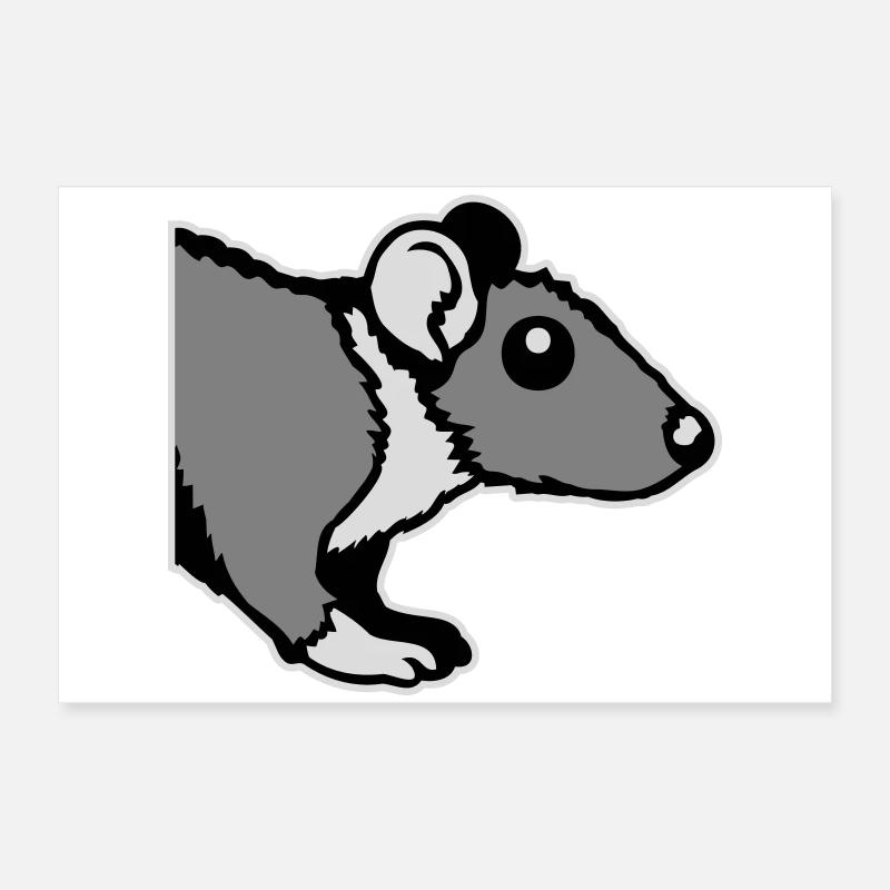 Ratte Vorderseite Halb Neugierig Lustig Nagetier Poster 60x40 cm