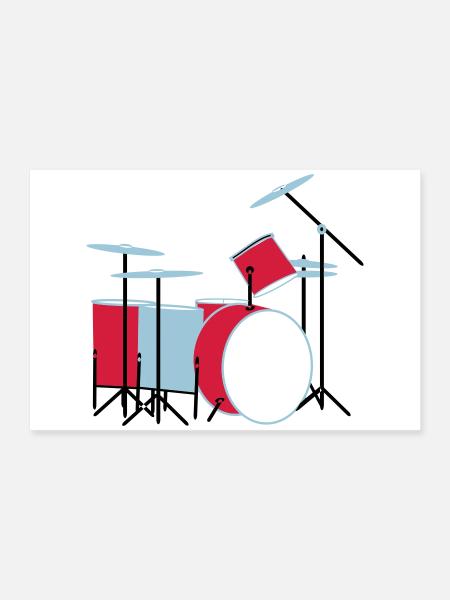 coloured_drums - Poster 60x40 cm - Weiß - Vorne
