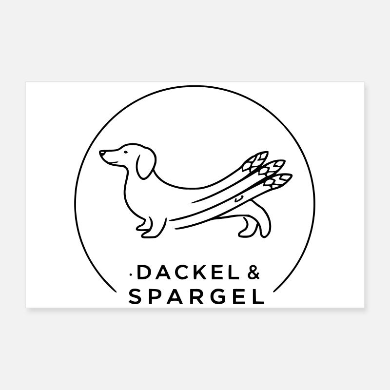 dackel und spargel Poster 60x40 cm