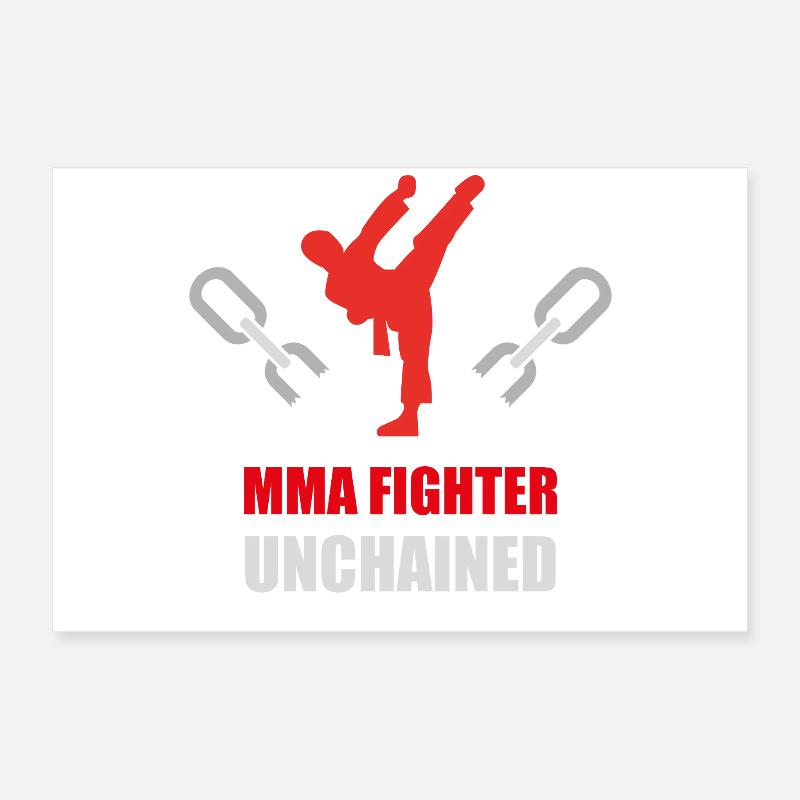 Combat de combattant en cage de MMA Poster 60 x 40 cm