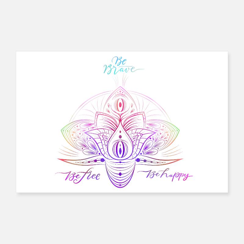 Buntes Sparkle Mandala Muster Poster 60x40 cm